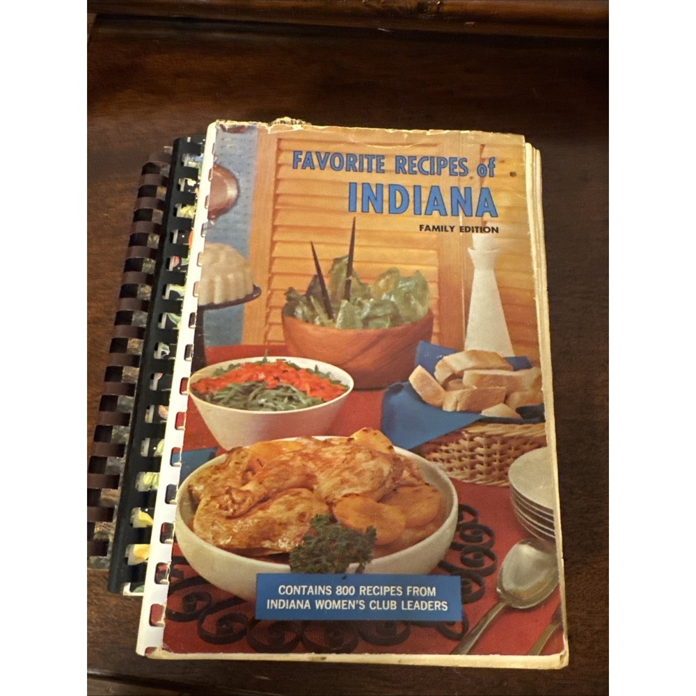 3 Vintage Indiana Favorite Recipes Spiral Bound Cookbook And Church Cookbooks